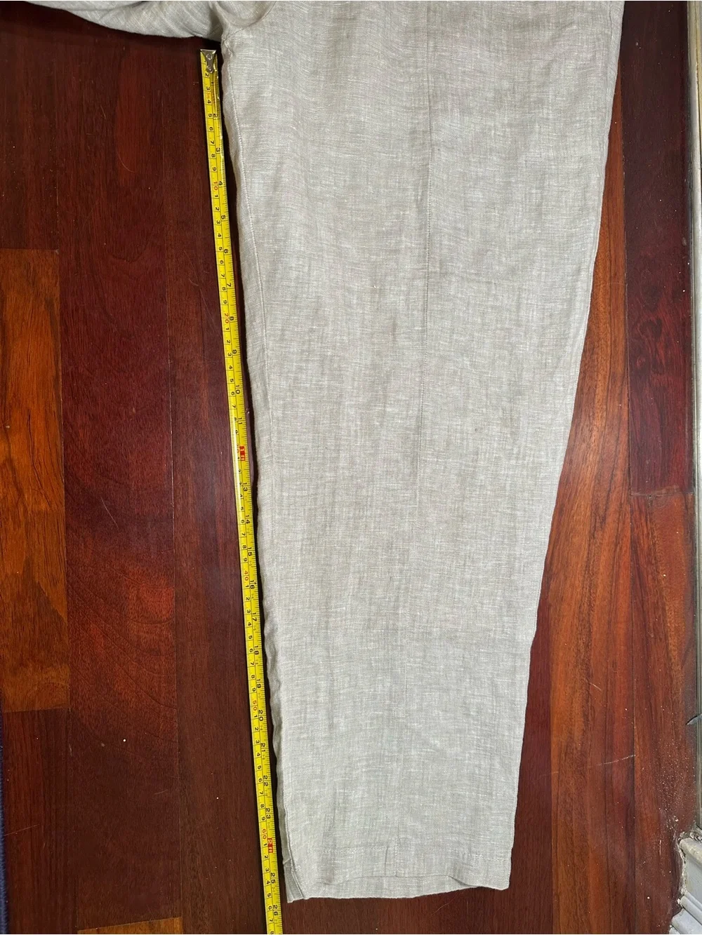 Quince 100% Linen Pull-On Pants Natural Oatmeal Wide Leg Pockets Size L